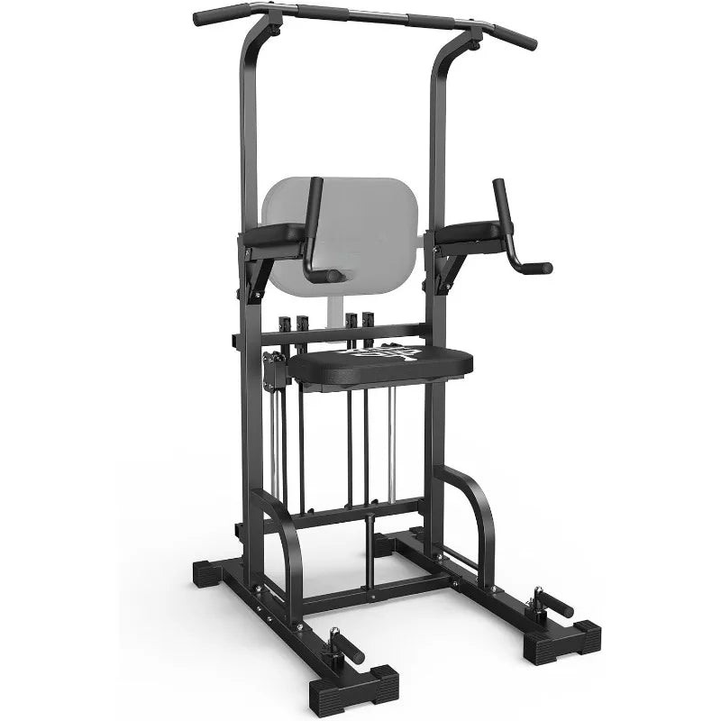 POPULAR Power Tower Pull Up Bar Station, 450LBS Stable Pull Up Dip Station For Home Gym Strength Training Equipment