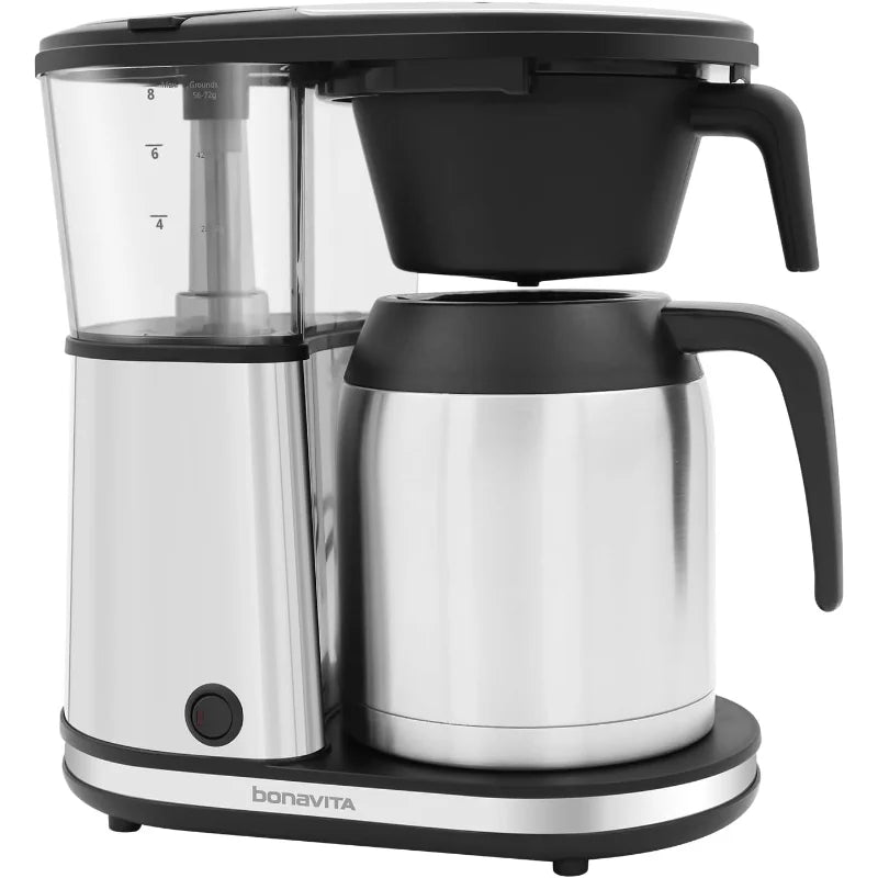 Bonavita 8 Cup Drip Coffee Maker Machine, One-Touch Pour Over, Auto Pause Brewing with Stainless Steel Thermal Carafe, BV1901TS
