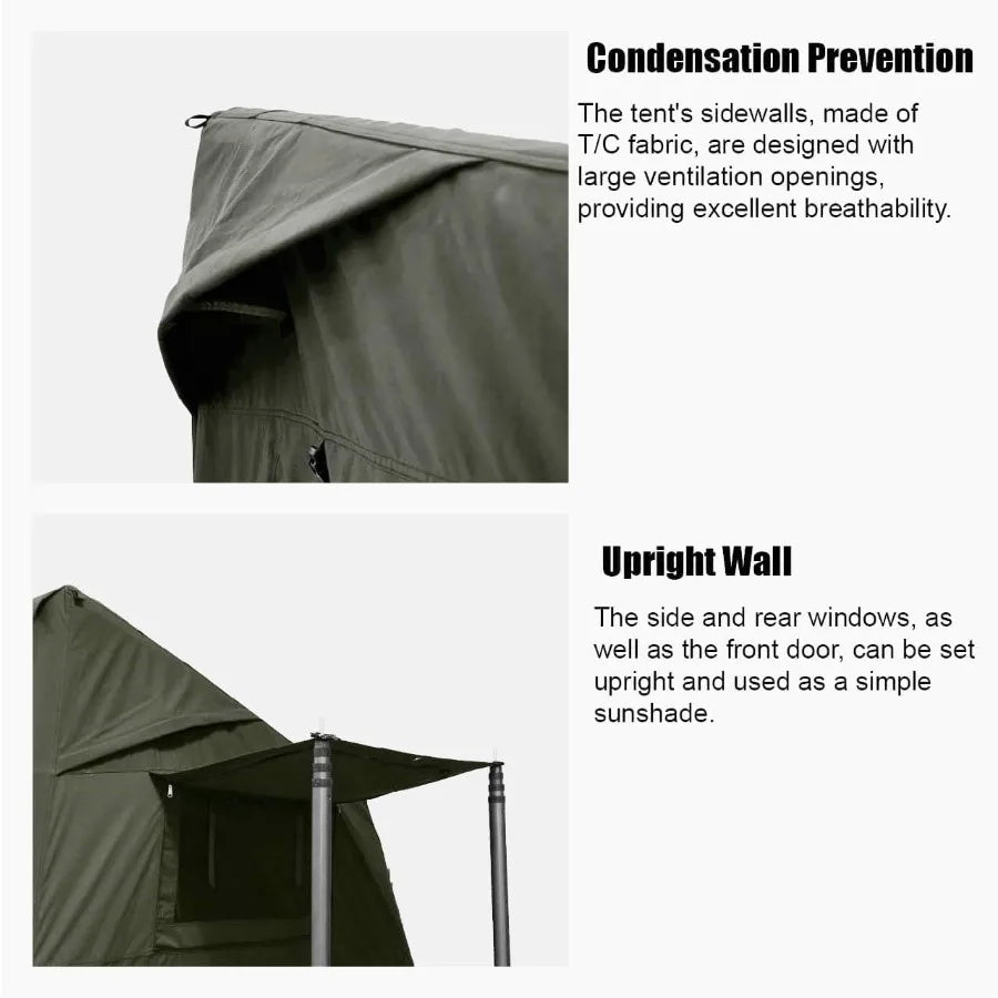 2025 Upgraded Canvas Inflatable Camping Tent with Pump Easy Setup Blow Up Air Tent for Camping No Assembly Needed Air Tent with