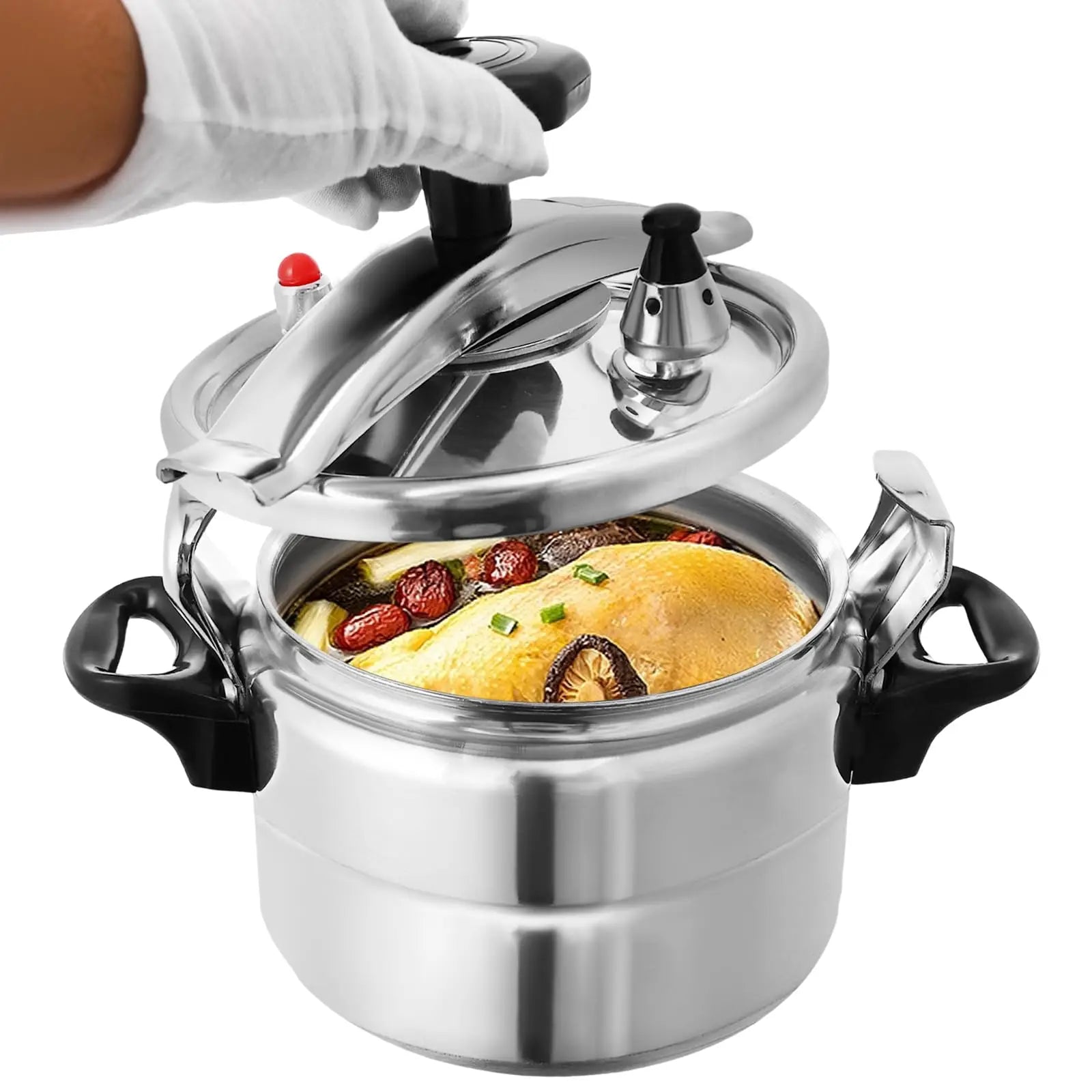 Pressure Pot, Aluminum Pressure Cooker, 3L/3.17Qt Capacity for Open Fire, Induction, Electric, Gas (3L/3.17Qt)