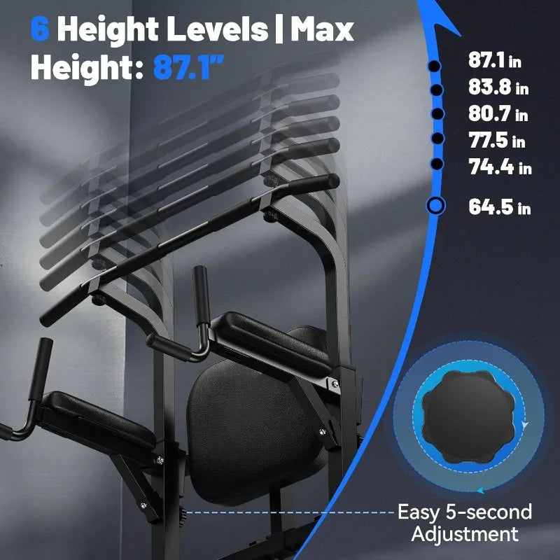 POPULAR Power Tower Pull Up Bar Station, 450LBS Stable Pull Up Dip Station For Home Gym Strength Training Equipment