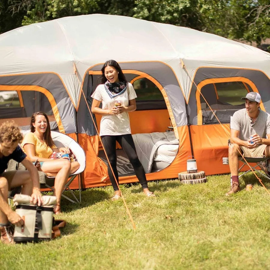 Tent for Family Camping 10 Person/ 11 Person/ 12 Person Large Multi Room Cabin Tents for Car Camping and Outdoor Adventures