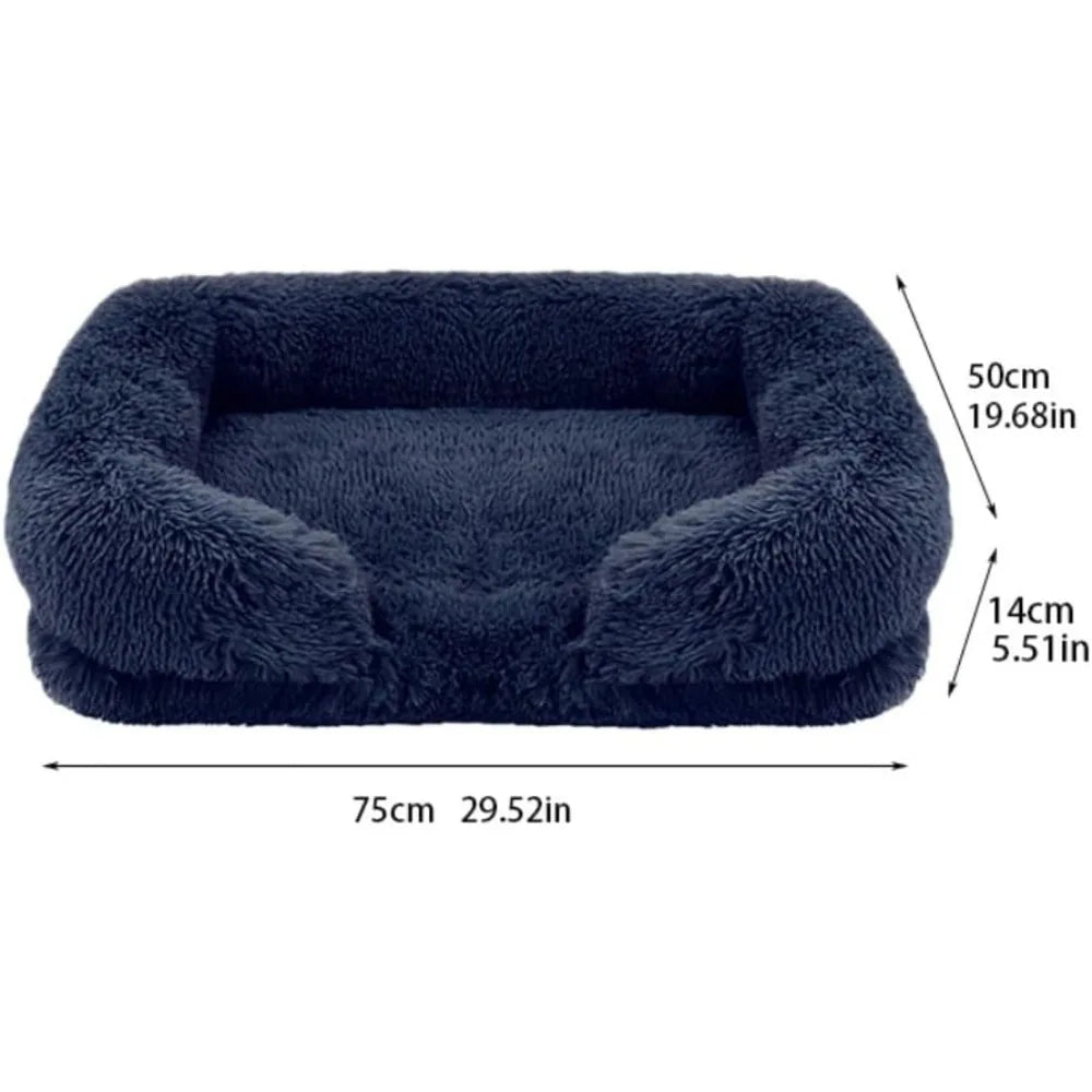 Autumn-Winter Warm Removable Dog Sofa Bed for Comfortable Pet Living, Ideal Square Kennel Pad for Cats and Dogs