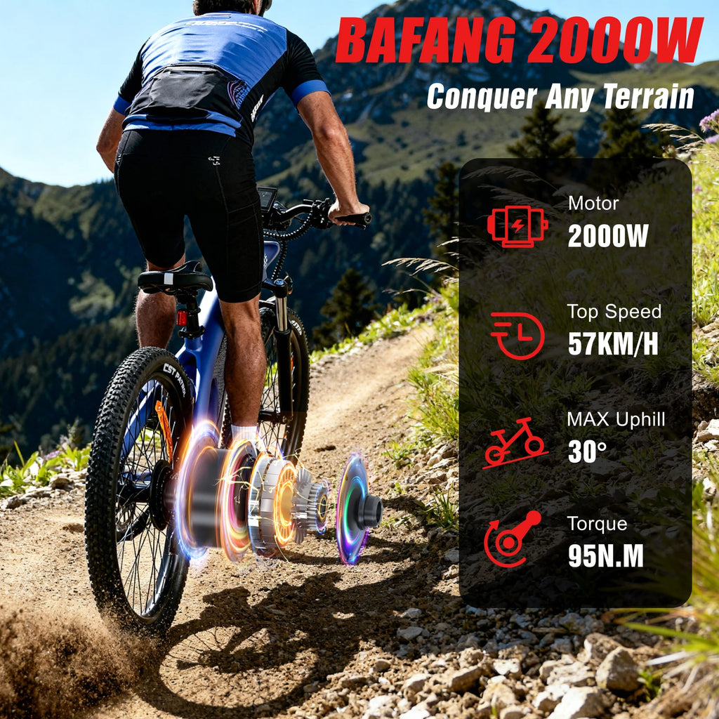 HUANCI Q5 Mountain e bike 2000W electric bike ebike 48V20AH electric bicycle 27.5inch off-road tire Hydraulic brakes Ebike adul