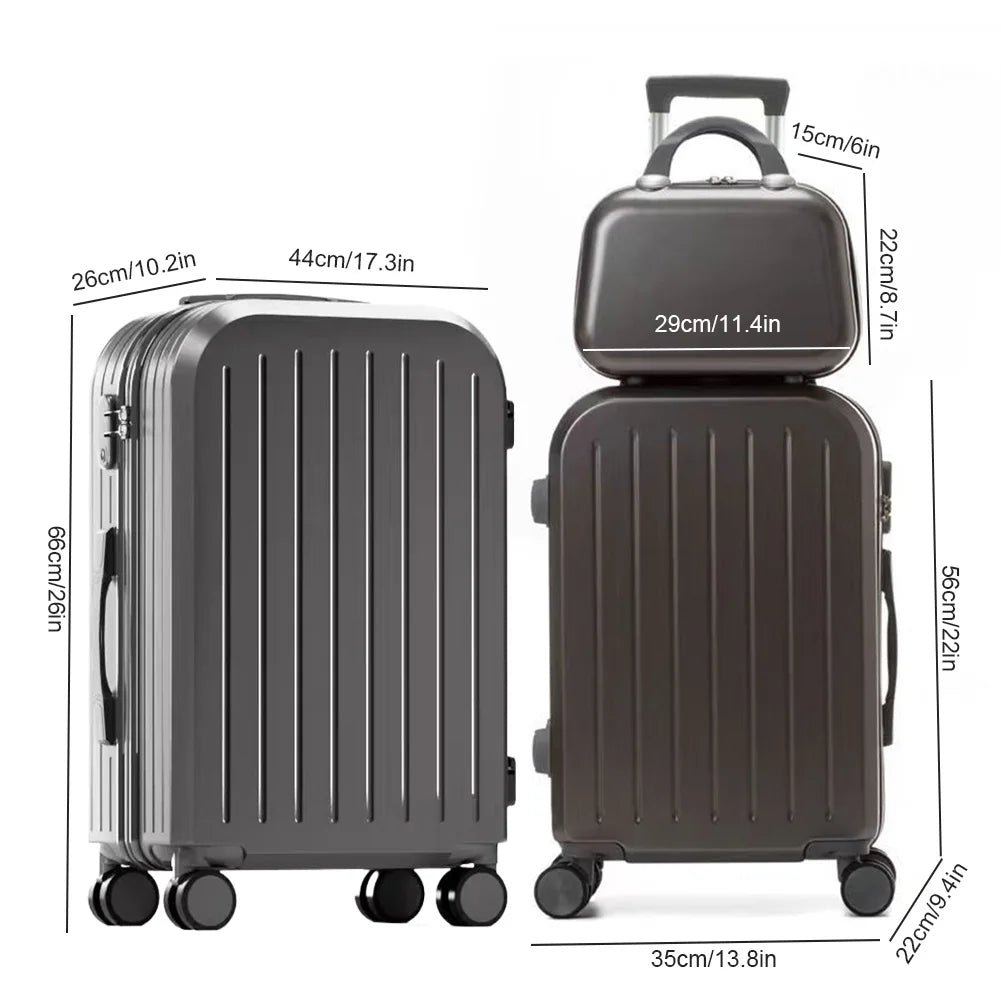12 Inch 20 Inch 24 Inch Large Capacity Luggage Set with Spinner Wheels Travel Suitcase On Wheels Zipper Trolley Luggage Bag Case