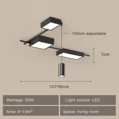 Modern Minimalist LED Ceiling Light Iron Nordic Creative Restaurant Pendant Light Room Bedroom Black Style Lamps for Living Room