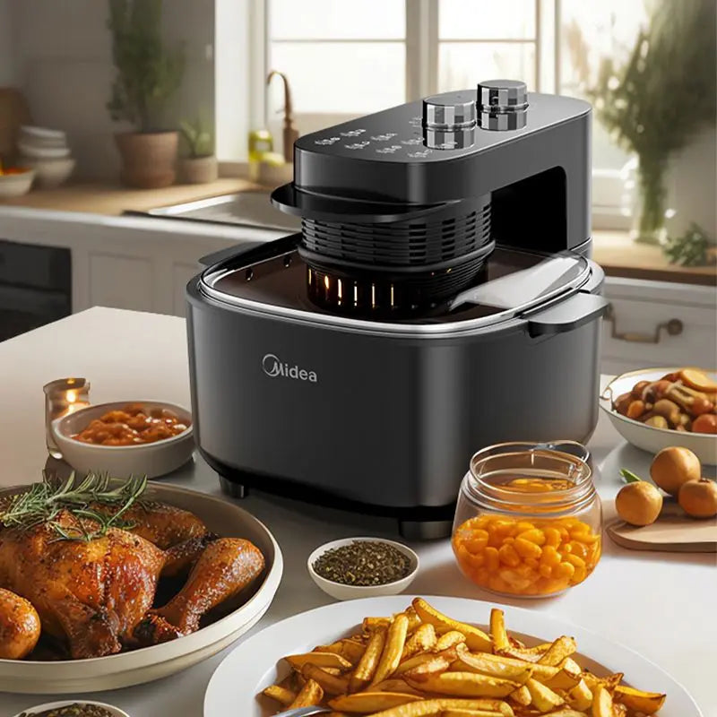 Midea air fryer visual no-turn-over large-capacity multi-functional intelligent 5.5L new household electric fryer