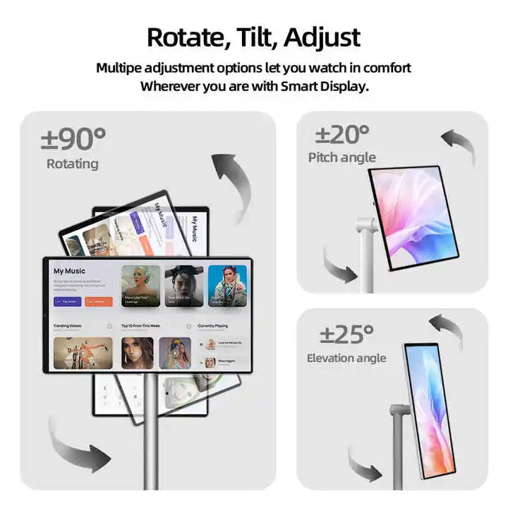 High Quality Smart TV 32 Inch Smart Mobile TV Stand HD Video Vertical Display Player Android 12 1920*1080 Large Size Portable TV