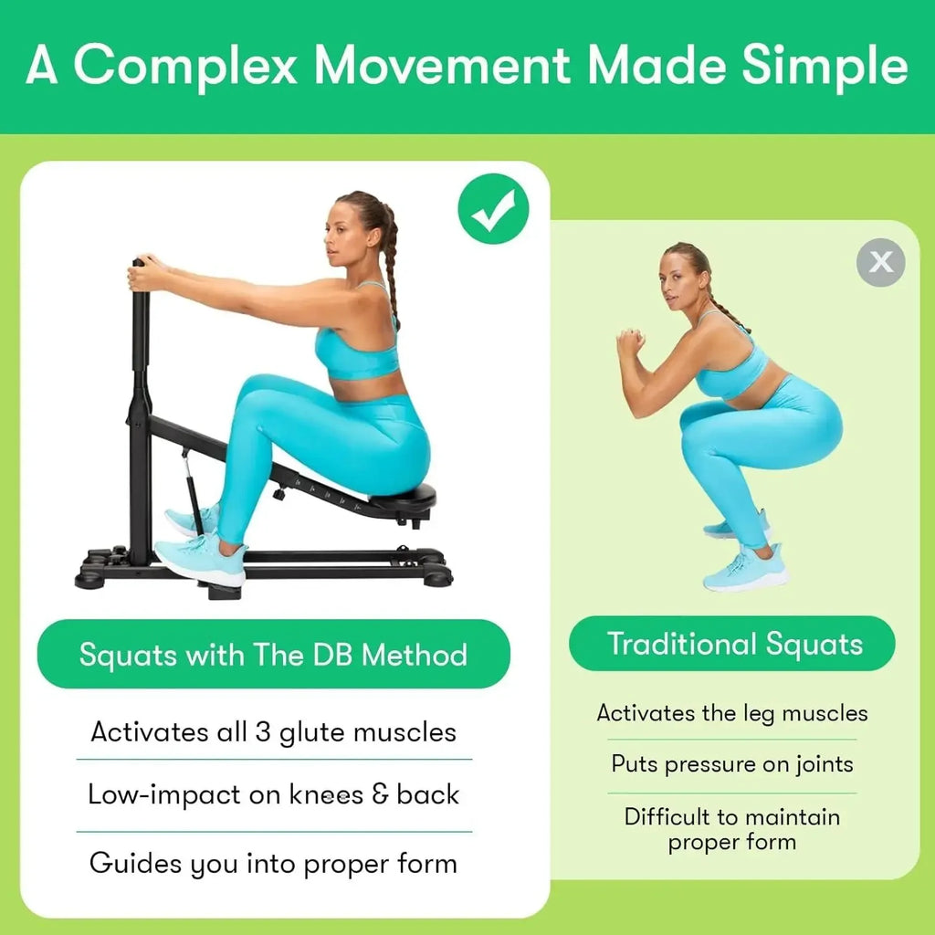 Squat Machine, Workout Equipment for Home Gym, Exercise Leg and Glutes, Low Impact Lower Body Fitness Workouts, Training for
