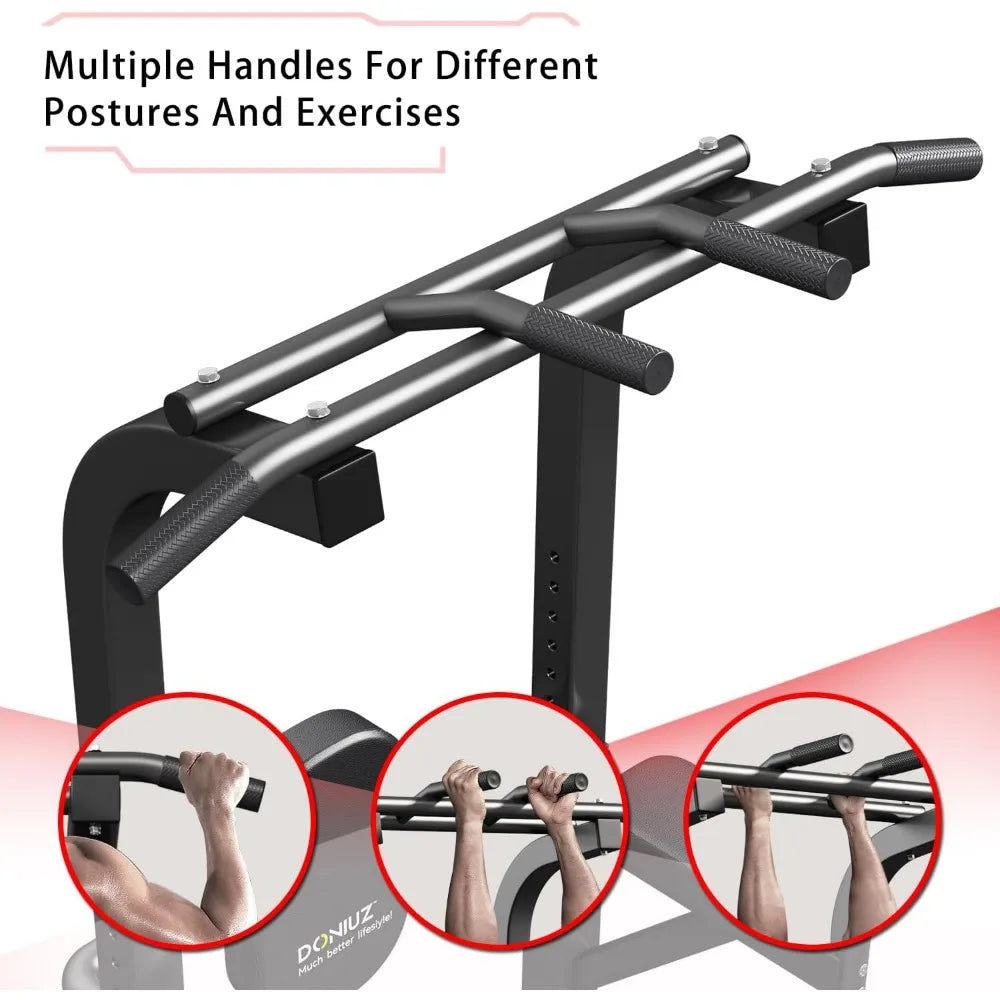 Power Tower Pull Up Bar and Dip Station, Multi-Function Home Gym, Strength Training Fitness Equipment, Height Adjustable