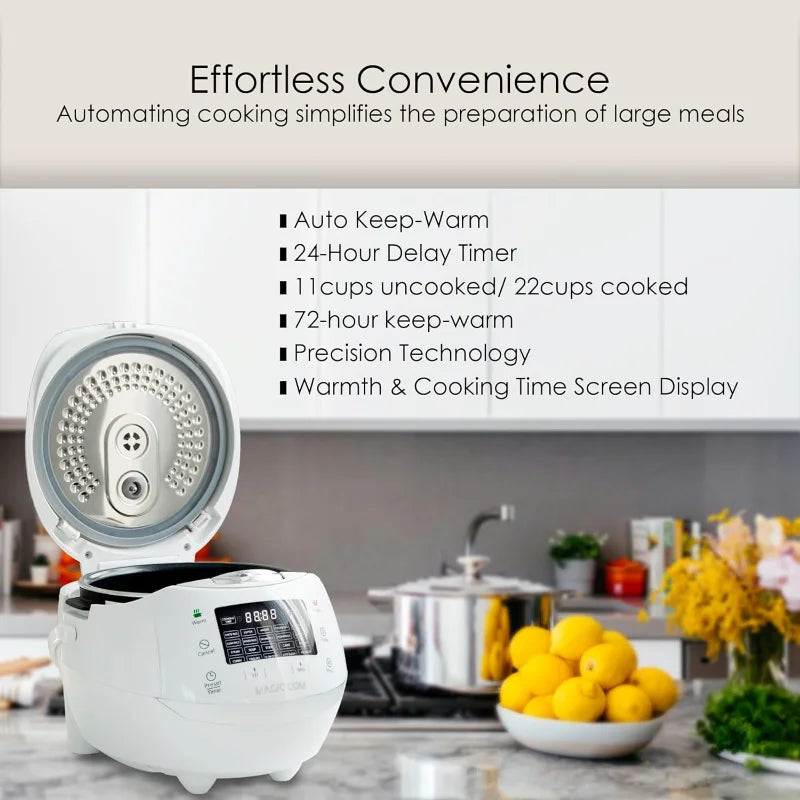 MAGiC COM Rice Cooker, 10Cups(Uncooked) 15 Pre-Set Menus, Multi-Cooker & Steamer, Non-Stick Inner Pot & Auto Keep-Warm