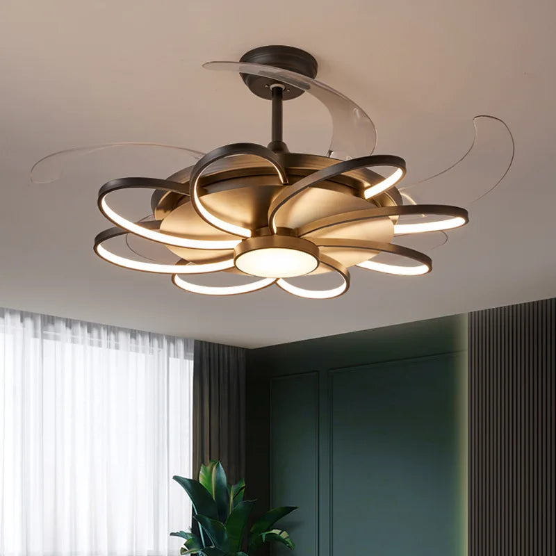 Nordic Bedroom Decor Led Lights for Room Ceiling Fan Light Lamp Restaurant Dining Room Ceiling Fans with Lights Remote Control
