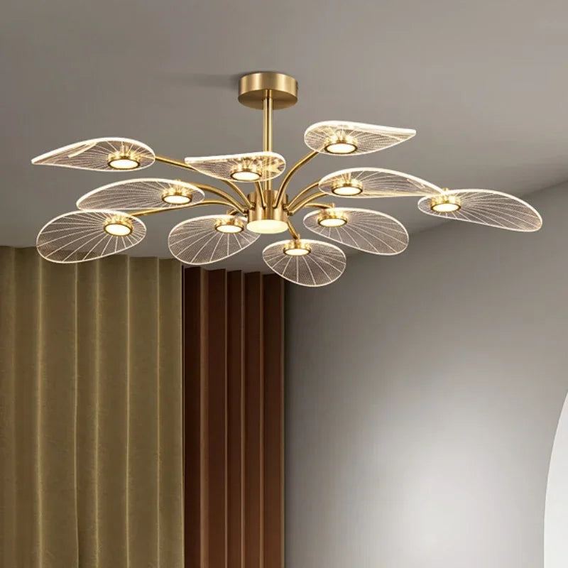 2025 Luxury Modern Chandelier for Living Room Bedroom Dining Hotel Apartment Golden Art Peacock Ceiling Light LED Tree Leaves
