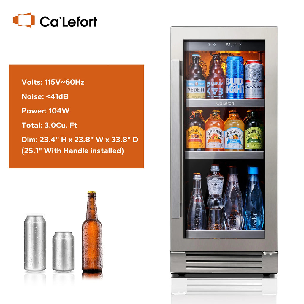 Ca'Lefort 85L Wine Fridge & Cooler – Elegant Compressor Refrigerator for Beverage Storage with Temp Lock & Eco-Friendly Design