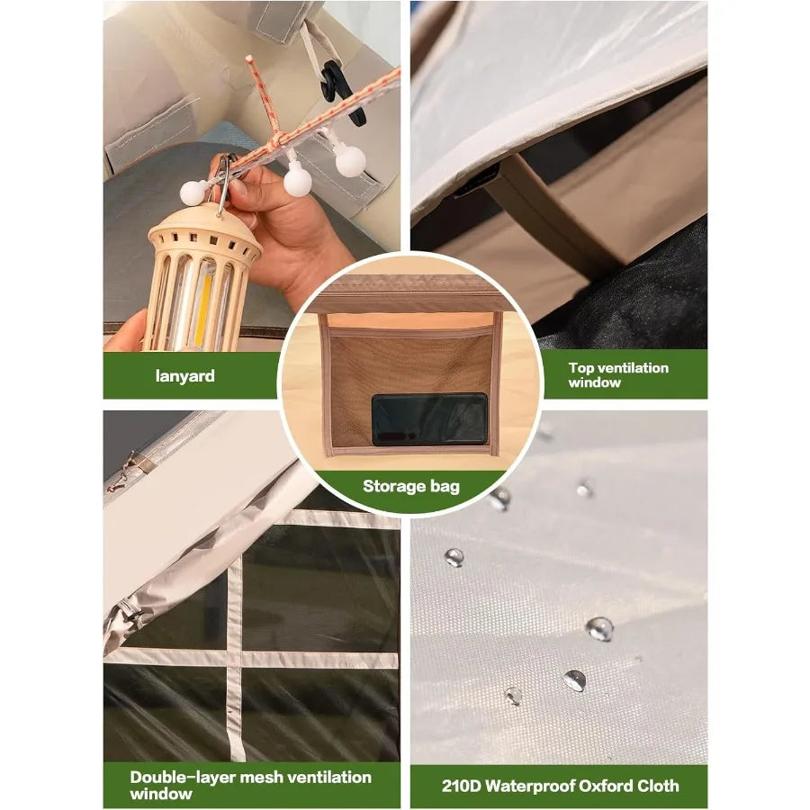 Inflatable Camping Tent 2 4 6 8 Person Glamping Inflatable Tents for Camping 2025 Update Zipper Door Easy Setup Blow Up Tents B