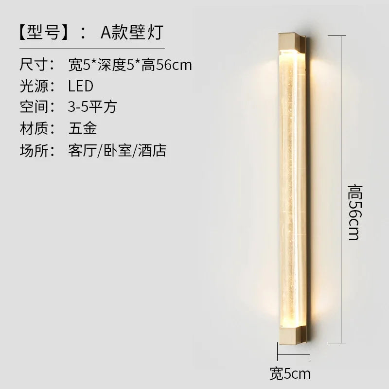 Light Luxury Crystal Wall Lamp Creative Simple Living Room Background Wall Lamp Simple Design Bedroom Bedside Wall Light
