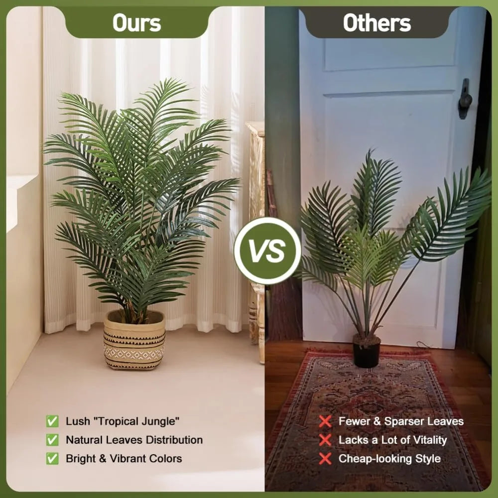 4FT Artificial Palm Tree UV Resistant Fake Plant Large Potted Tropical Indoor Outdoor Decor 2 Pack