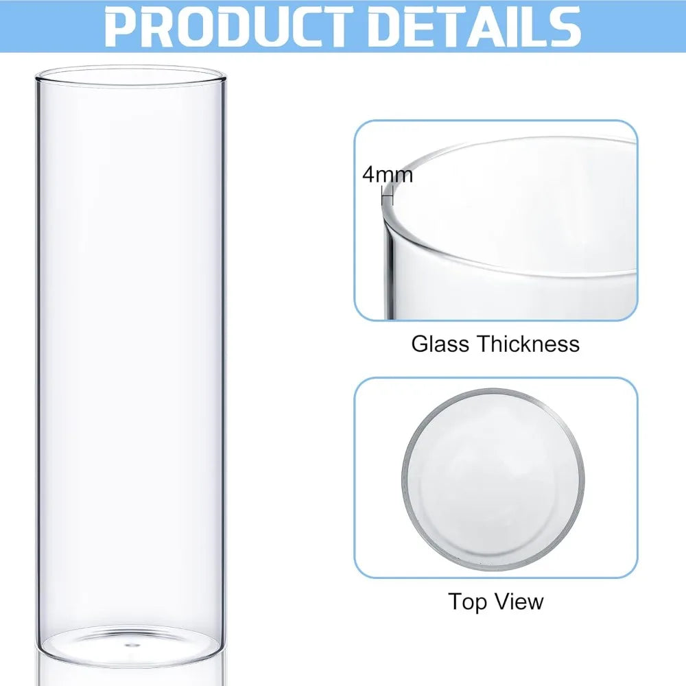 48 pcs glass cylinder vases clear flowers vase decorative 6,8,10 inch floating candles holders table centerpieces for wedding pa