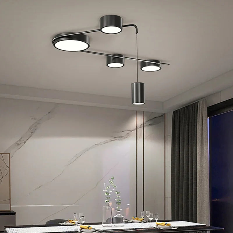 Modern Minimalist LED Ceiling Light Iron Nordic Creative Restaurant Pendant Light Room Bedroom Black Style Lamps for Living Room
