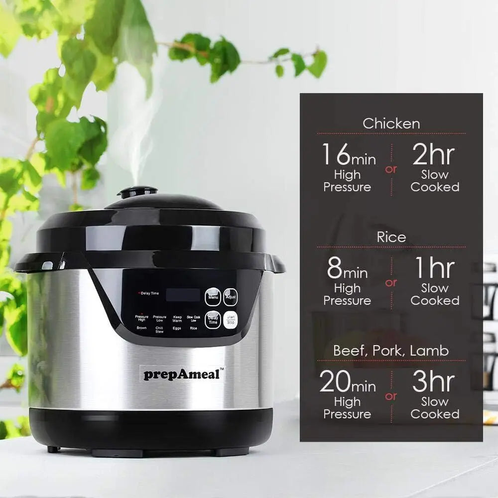 3 Quart Pressure Cooker 8 IN 1 Multi Use Programmable Instant Cooker Electric Pressure Pot with Slow Cook, Rice, Steamer, Sauté,
