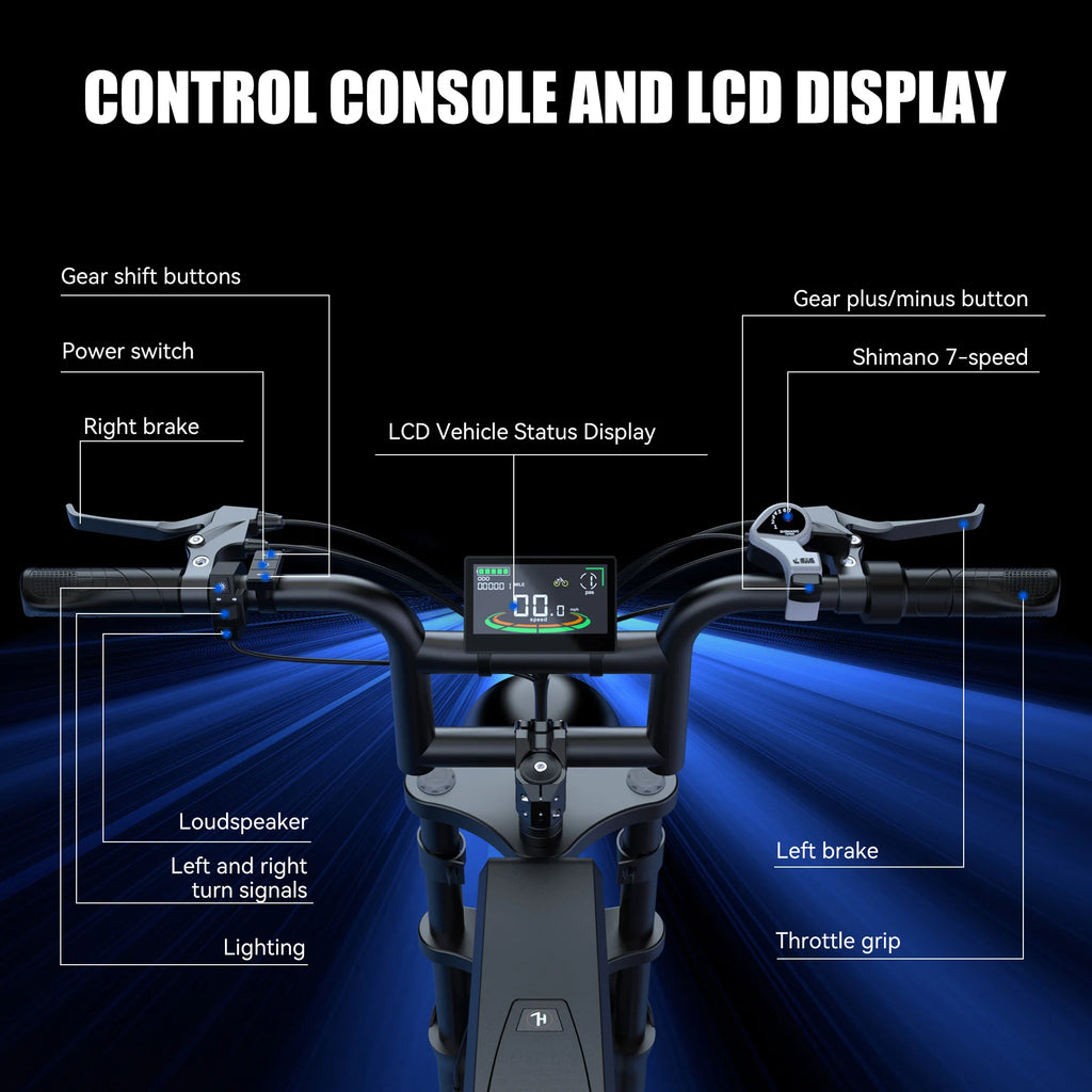 ZorixBike Z6 Retro Electric Bicycle for Adults 1500W 31MPH 48V 23AH  Electric Motorcycle 20" Fat Tire Bike EBike LCD Screen