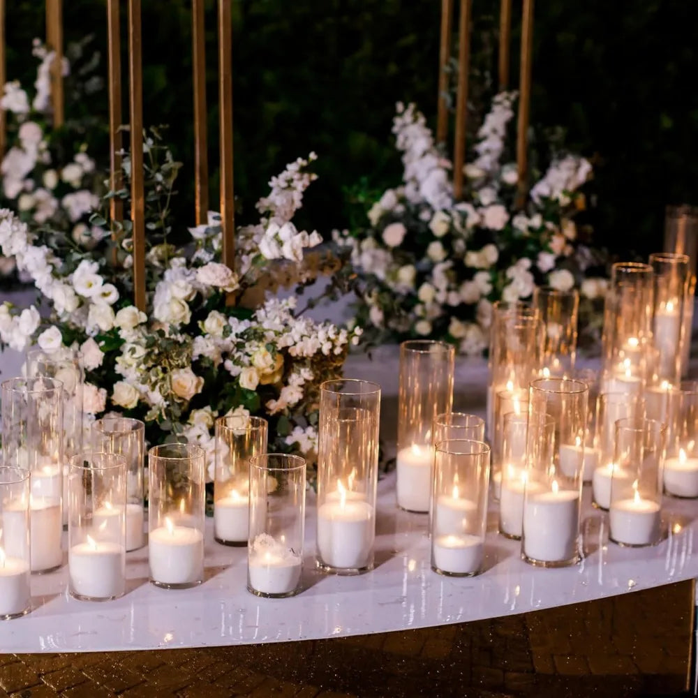 48 pcs glass cylinder vases clear flowers vase decorative 6,8,10 inch floating candles holders table centerpieces for wedding pa