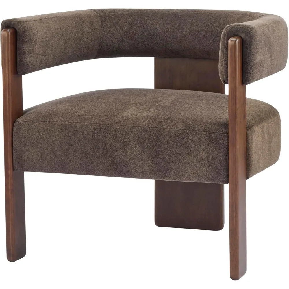 Modern Velvet Accent Chair by Christopher Knight Home, Wooden Frame Lounge Sofa for Living Room