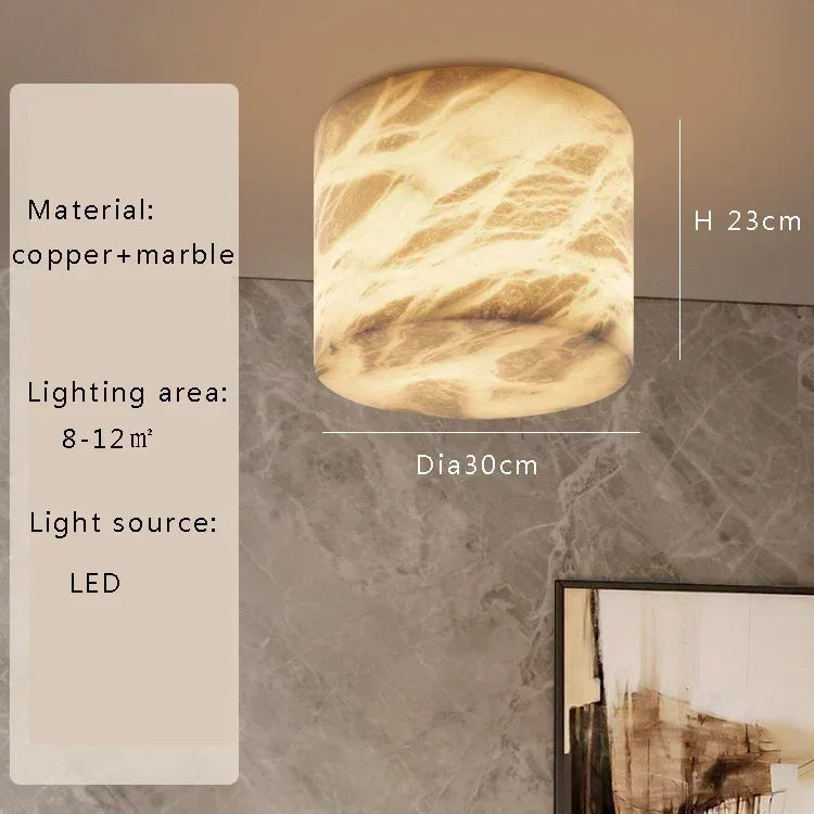 2025 Modern Home Decoration Small Marble Ceiling Lamp Led 2024 New Design Spanish Marble Lustres for Bedroom Hallway