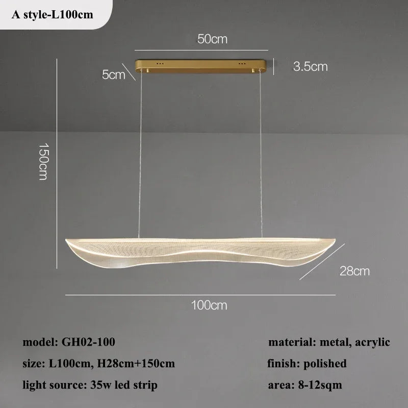 Modern Minimalist LED Acrylic Chandelier for Living Room Dining Room Dining Table Kitchen Home Decoration Chandelier
