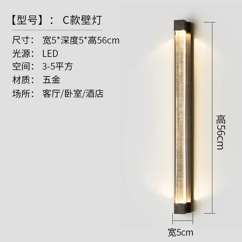 Light Luxury Crystal Wall Lamp Creative Simple Living Room Background Wall Lamp Simple Design Bedroom Bedside Wall Light