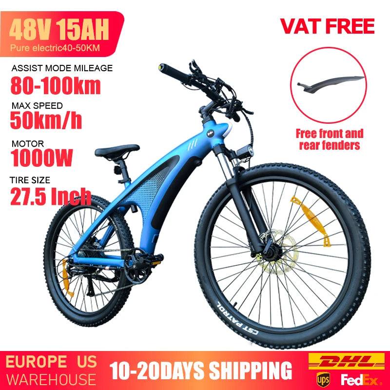 HUANCI Q5 Mountain e bike 2000W electric bike ebike 48V20AH electric bicycle 27.5inch off-road tire Hydraulic brakes Ebike adul