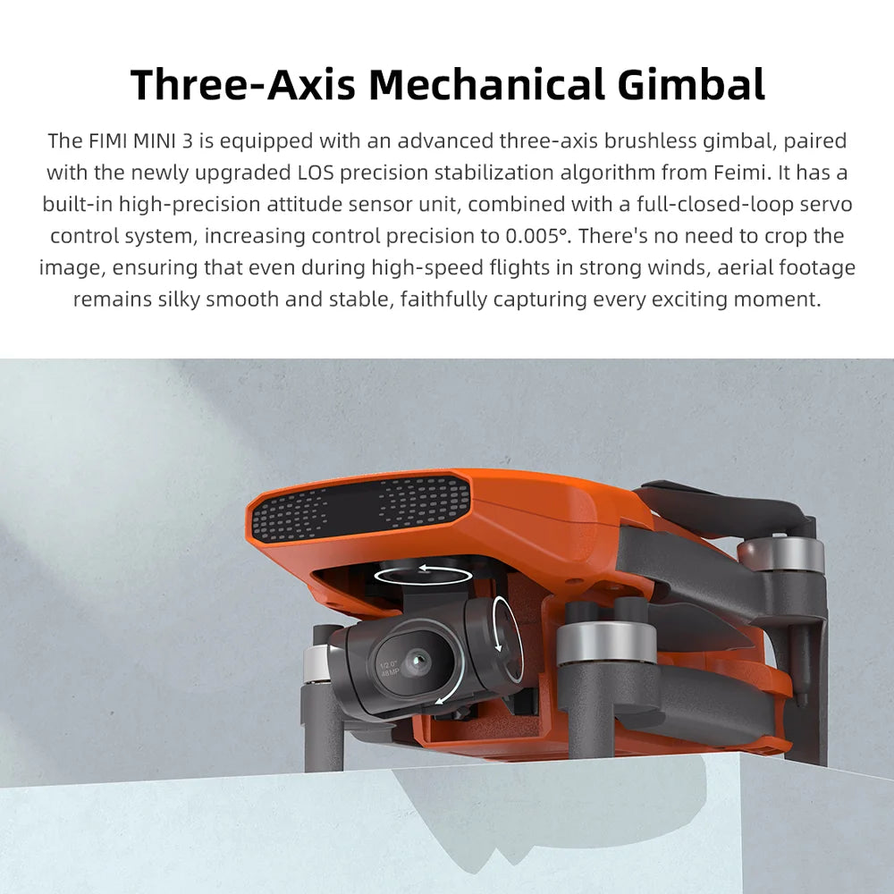 FIMI MINI3 GPS Drone With Camera 3-Axis Gimbal Professional RC Duaddcopter FPV 9KM Remote Flight 4K 60FPS 249g Mini Drone C0