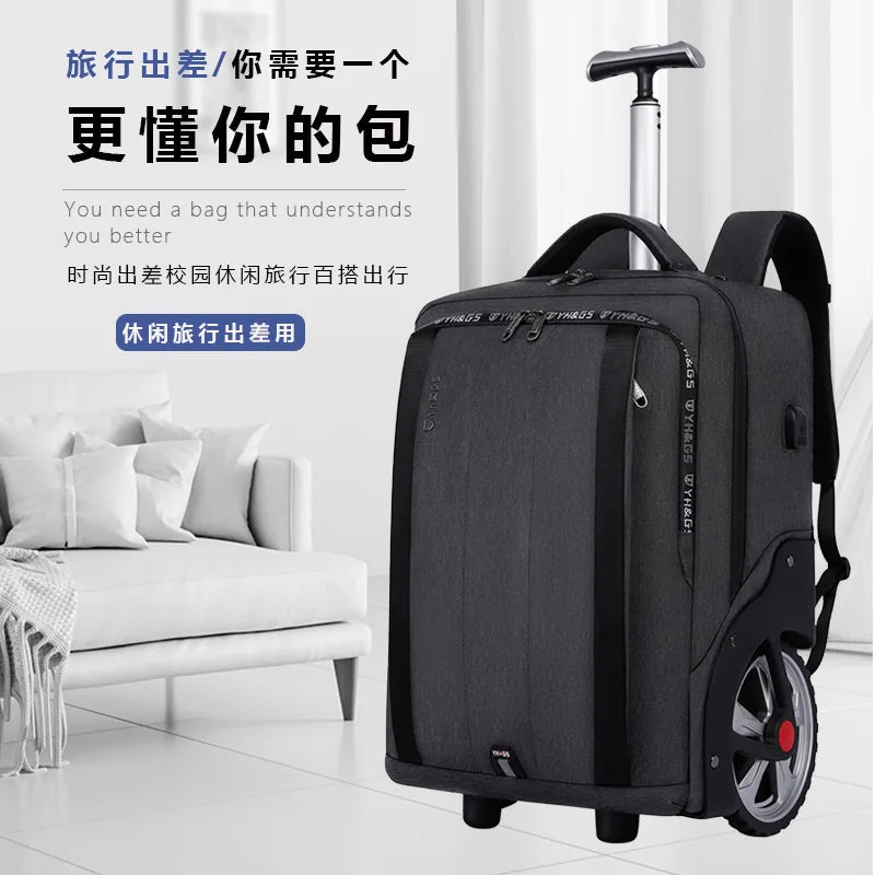 Travel Bag on Wheels Trolley Backpack Business Large Luggage Travel Suitcase Bag Waterproof Rolling Luggage For Women Men Trunk