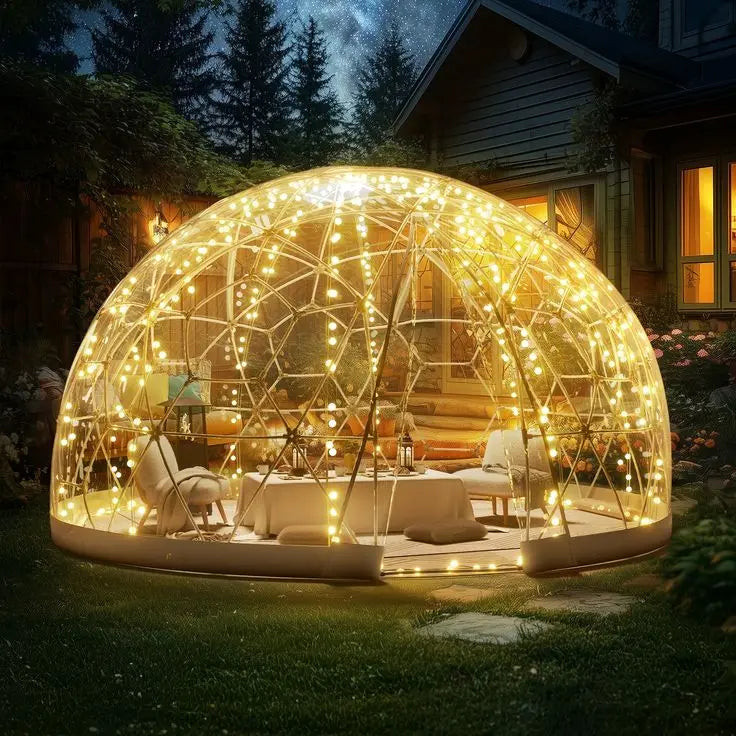 3m/3.6m Glamping Garden Dome Igloo Upgraded Greenhouse Dome Tents Clear Transparent Dome Tent With TPU Cover And Polyester Mesh