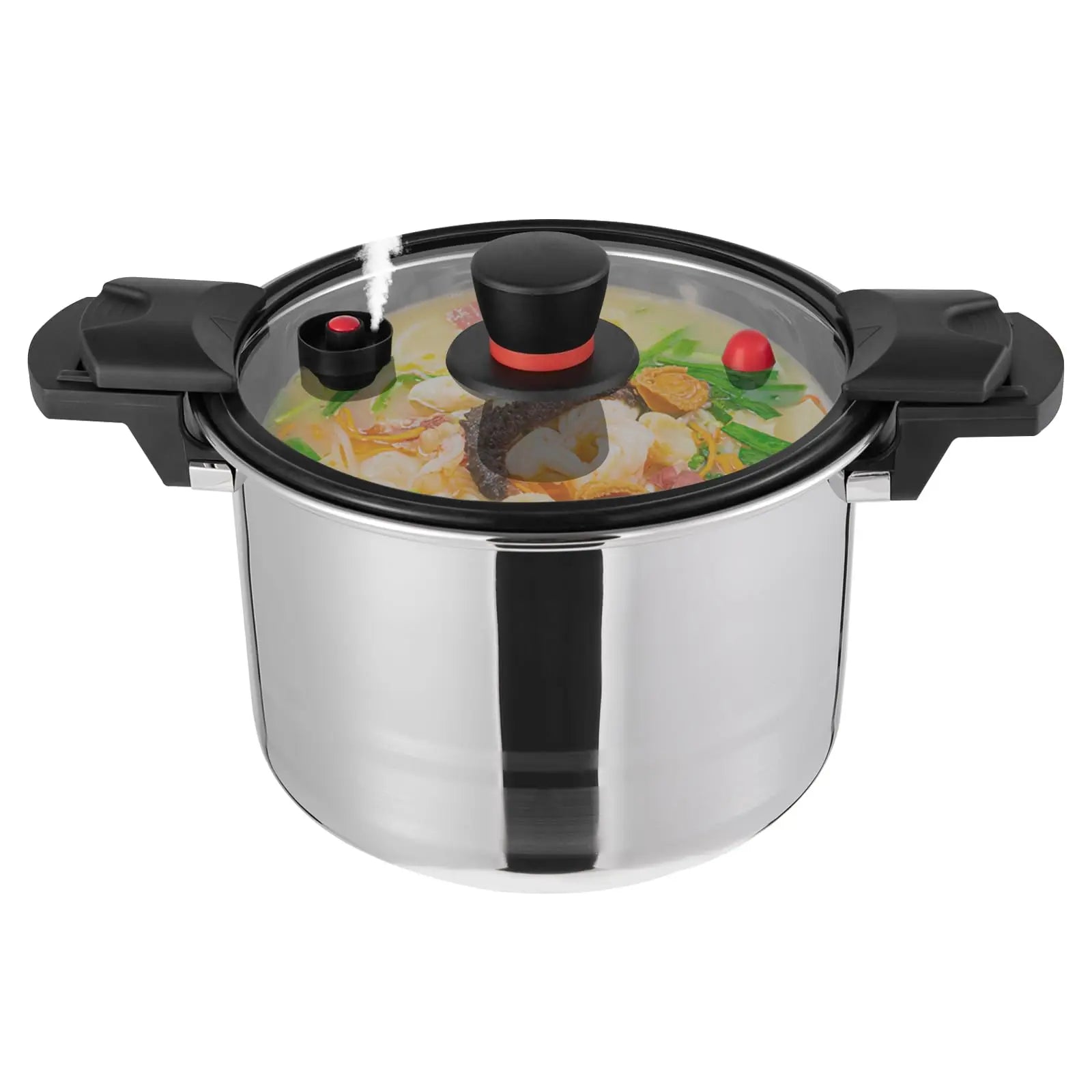 7L/7.4Qt Multifunctional Pressure Cooker, Stainless Steel 60Kpa Pressure Pot, Suitable for Gas Cookers, Induction Cookers, and E