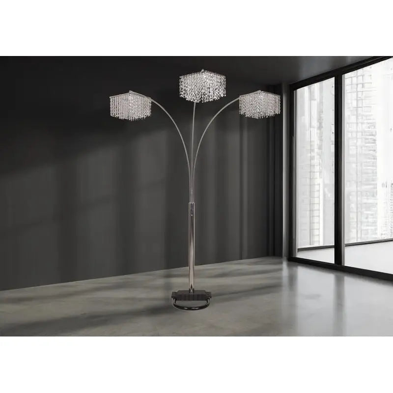Modern Design Luxury Multi-Head Arc Floor Lamp with Crystal Accents for Living Room Decor