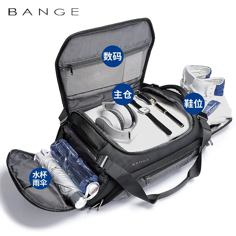 2024 BANGE Gym Bags For Men and Women Waterproof and Moistureproof Dry and Wet Separation Travel suitcases Woman Travel Bag