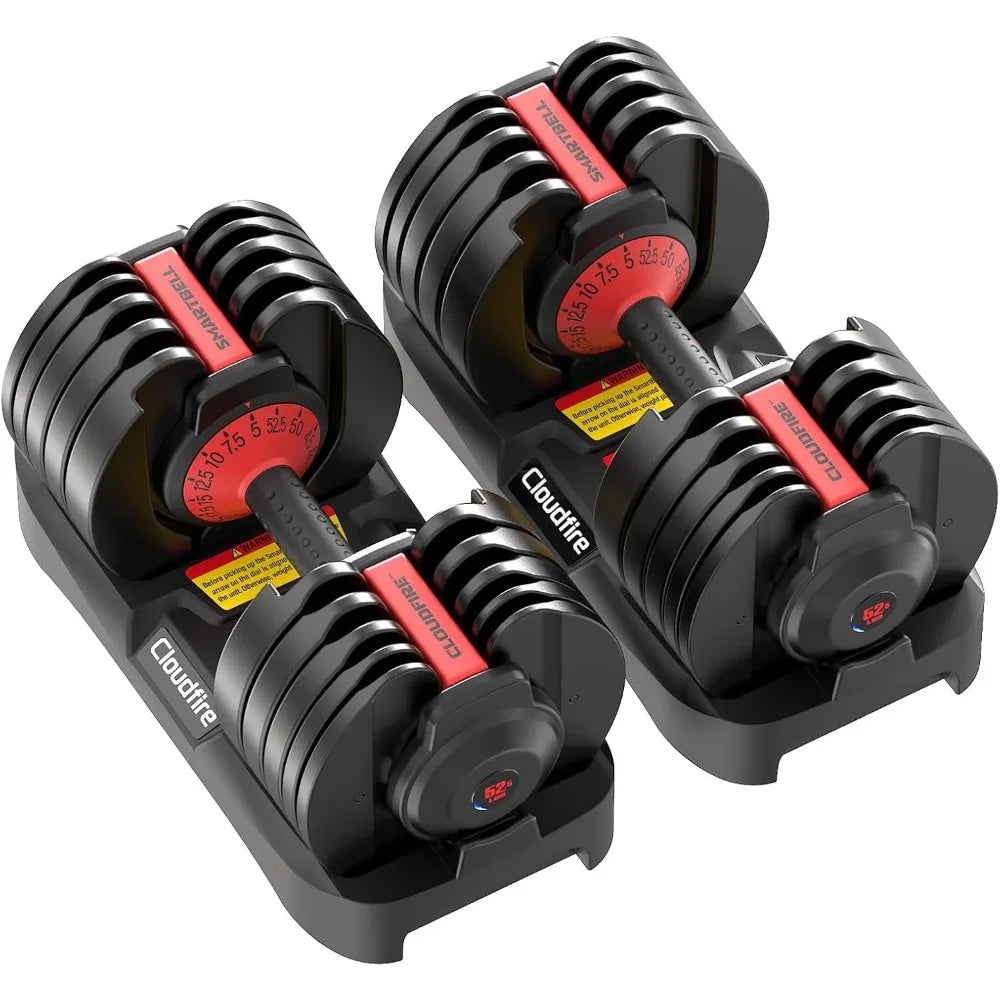 Adjustable Dumbbells Set - 52.5 lbs/25 lbs, 15/9 Weights, Quick-Change Dumbbell Set for Home Gym Use by Men and Women