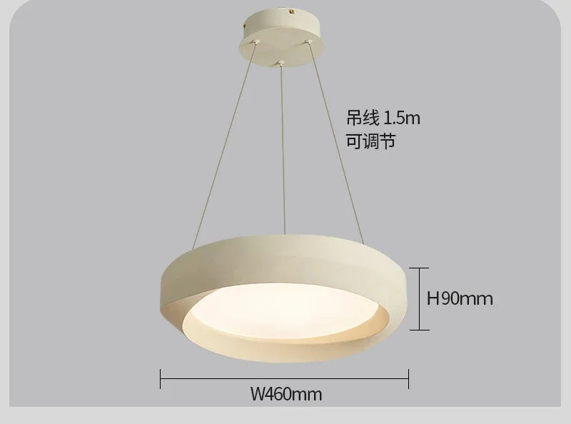 Wabi-sabi Wood Color LED Chandelier Nordic Design Bar Lamp Full Spectrum Eye Protection Dining Room Bedroom Pendant Light