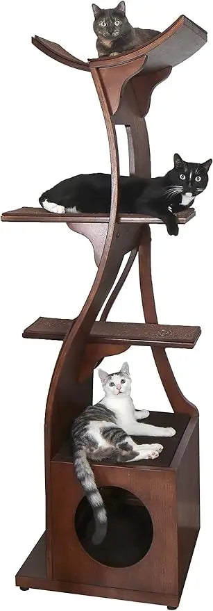 Multi-Level Cat Tree with Scratching Pad, Perches, Climbing House, Play and Relaxation Area for Cats