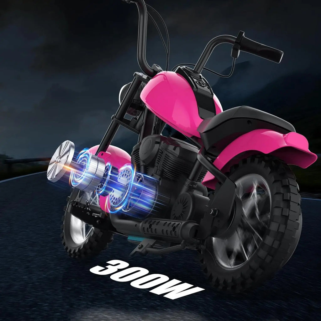 24V Electric Dirt Bike, 250W Electric Motorcycle w/LED Light, Leather Seat- Two Speed Max Up to 14MPH & 60 Minutes Motorbike