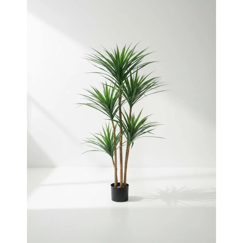 51-Inch Artificial Yucca Plant with Rubber Leaves for Living Room, Bedroom & Office Decor