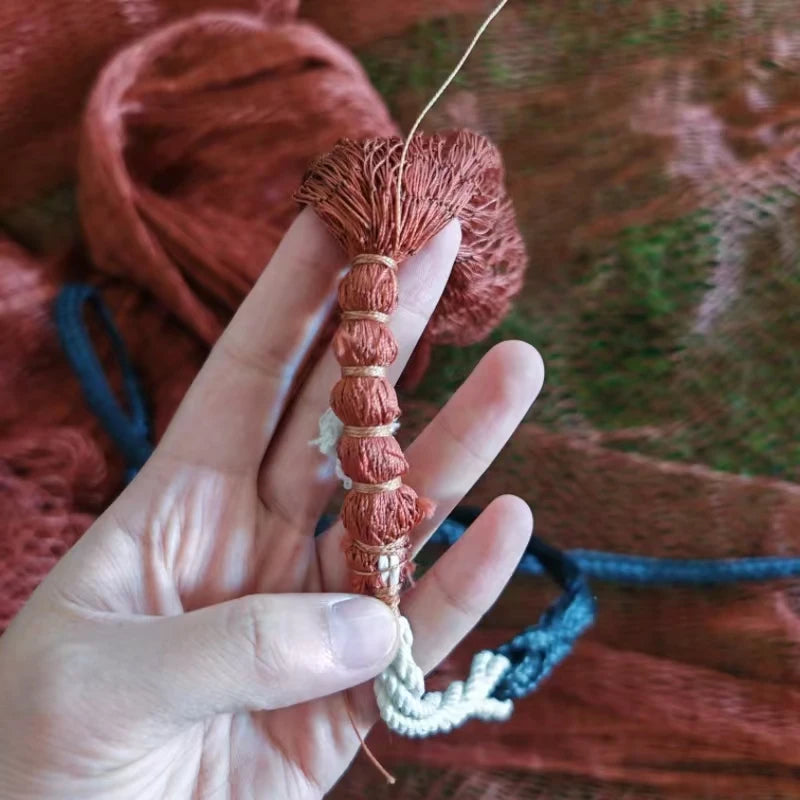 Nylon Multi Strong Horse Line Handmade Custom Galvanized Hollow Lead Drop Bottom Fishing Net Cast Landing Net