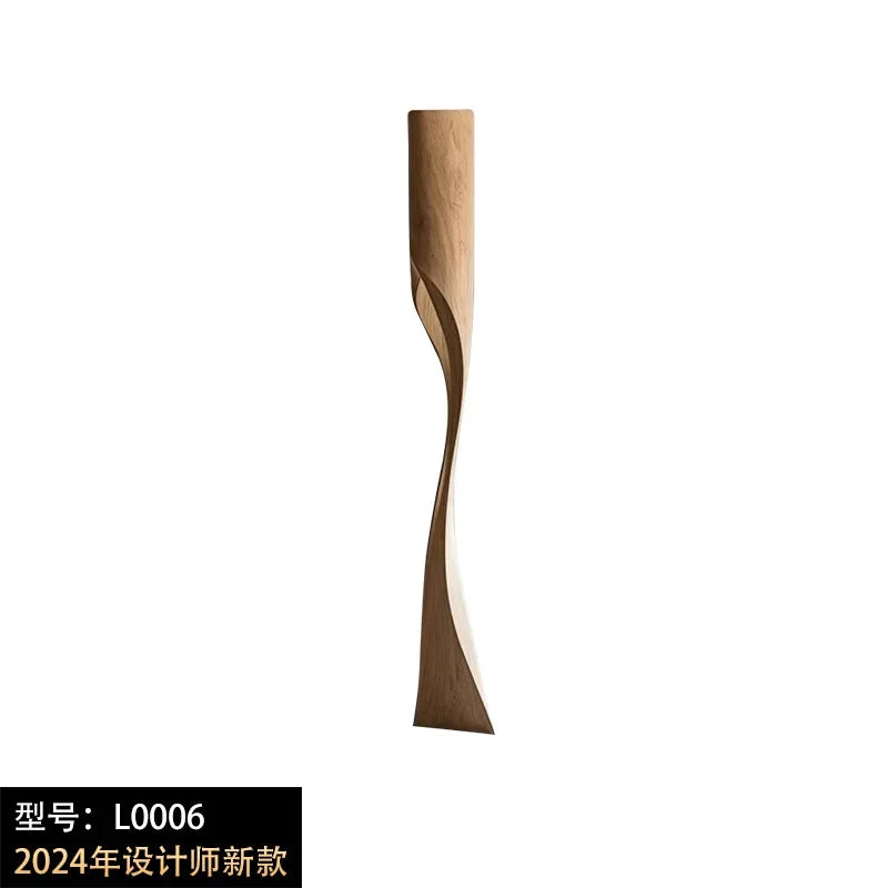 Handmade Solid Wood Creative Shaped Floor Lamp Wabi-sabi Vintage LED Art Decorative Corner Living Room Aesthetic Decoration Lamp