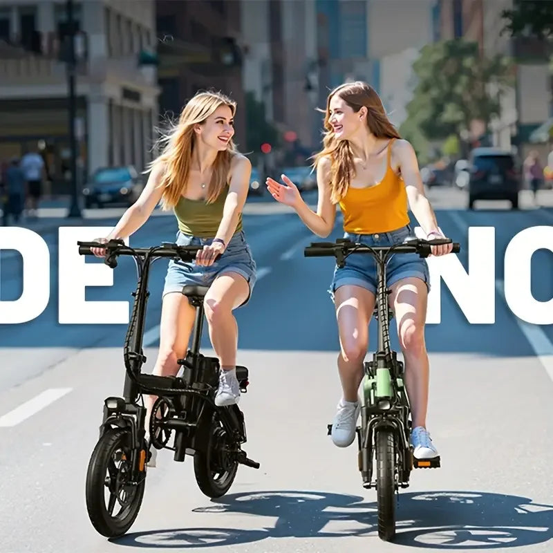 14" Folding Electric Motorcycles E Bike For Adults, 450W Peak Motor Ebike 19Mph 21Miles 48V 10.4AH Electric Mountain Bicycle