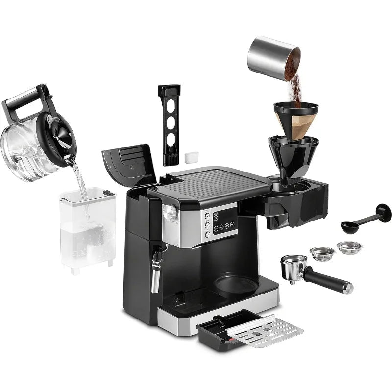De'Longhi All-in-One Combination Coffee Maker & Espresso Machine + Advanced Adjustable Milk Frother for Cappuccino & Latte