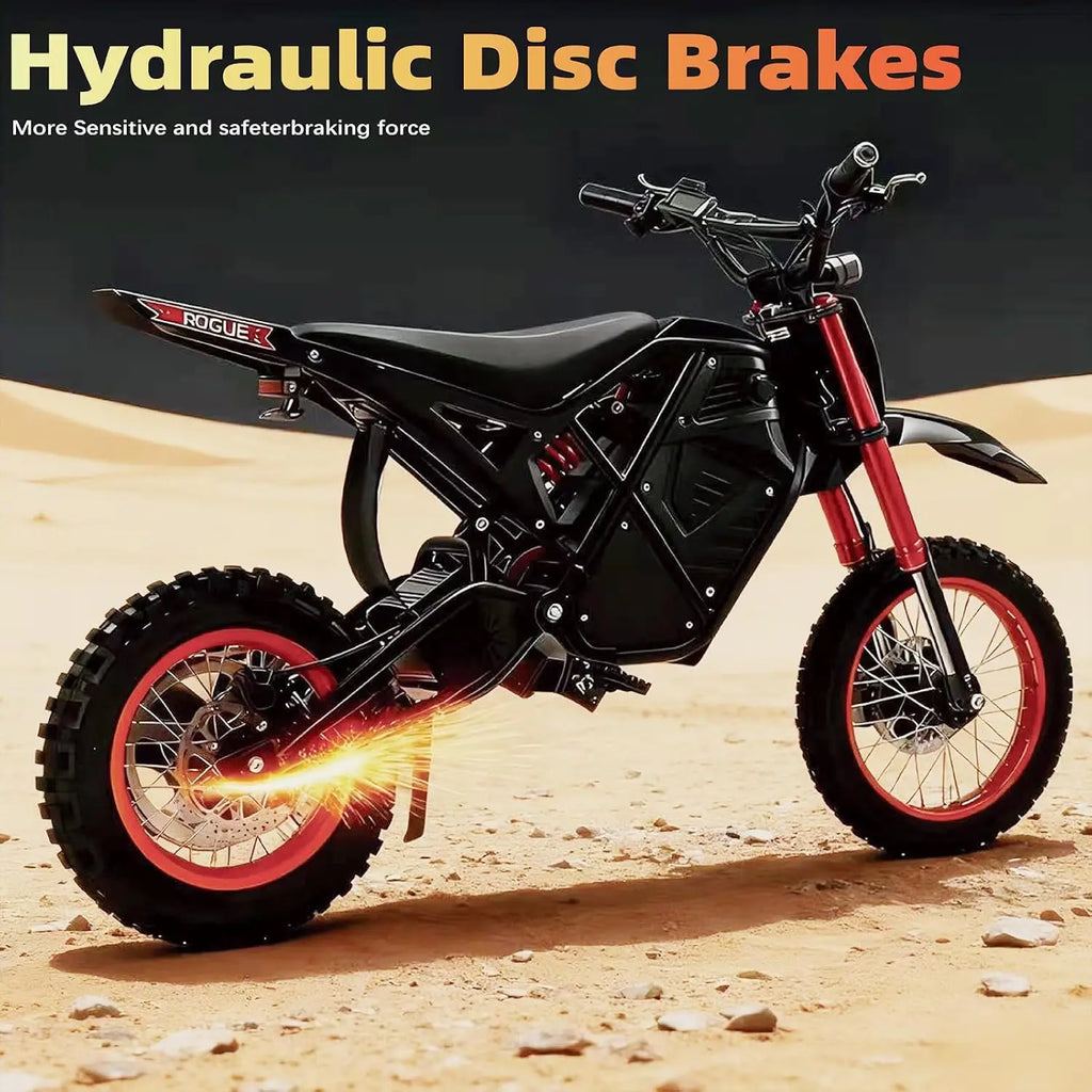 Electric Dirt Bike for Teens and Adults, 3000W Electric Motorcycle, 14/12 in Wide Tires, 38 Mph Speed, Equipped with 48V 23AH