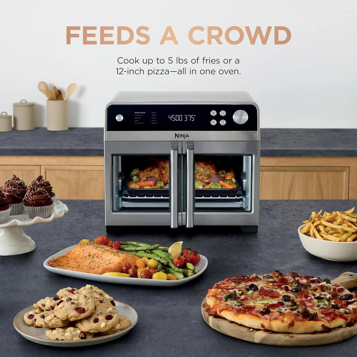 French Door Premier Air Fryer, Convection Oven & Toaster, 5-Qt, PFAS-Free, Dishwasher-Safe Accessories, FO101