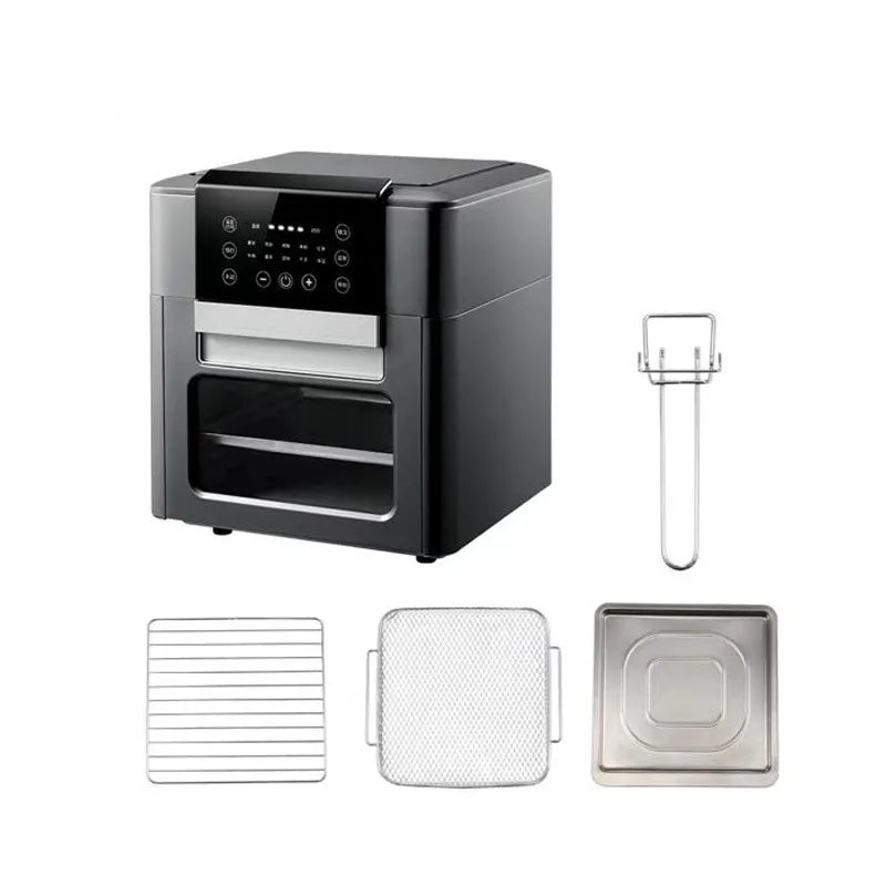 12L Large-Capacity Air Fryer 220V Oil-Free Intelligent Multi-Function Electric Fryer Oven with LED Touch Screen for Household