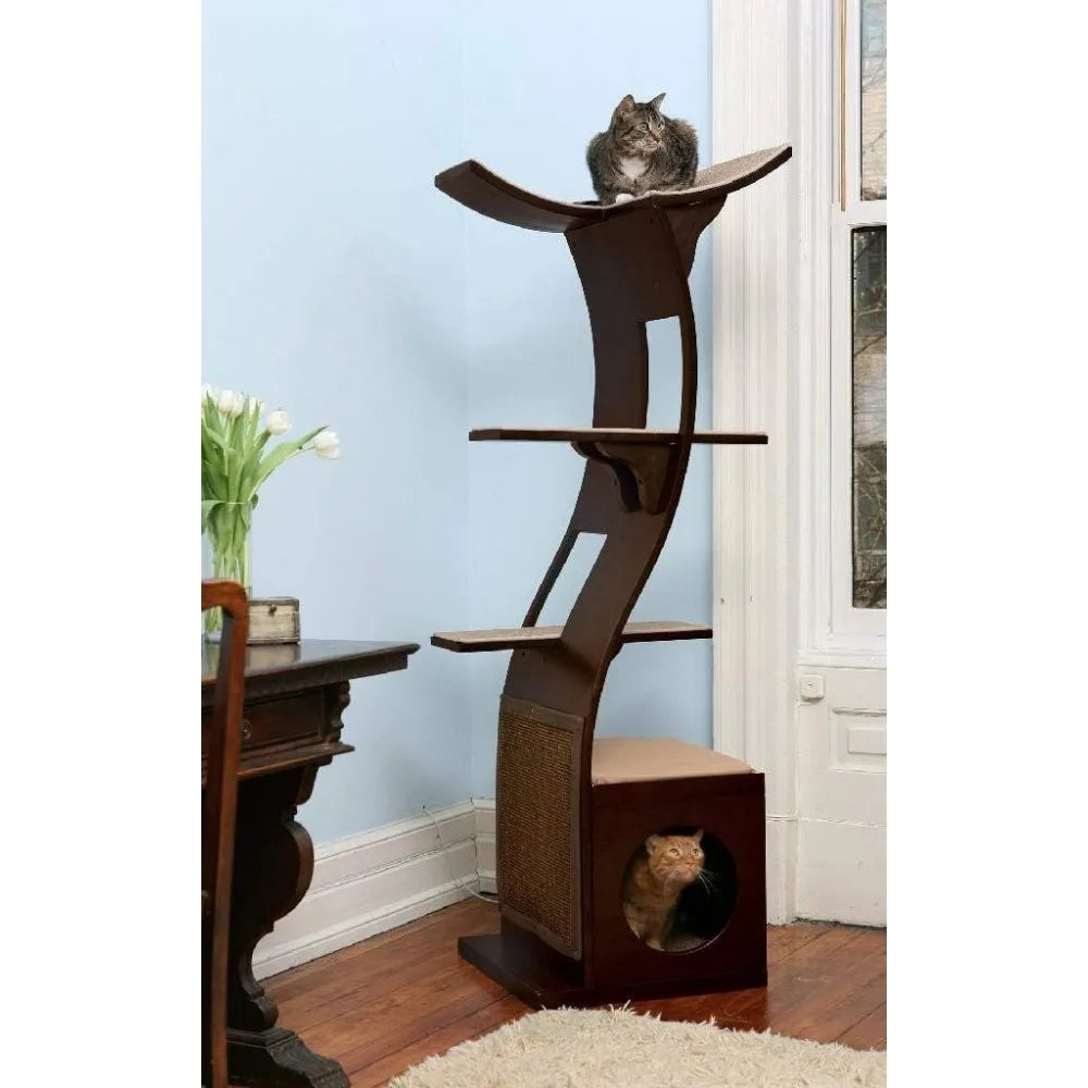 Multi-Level Cat Tree with Scratching Pad, Perches, Climbing House, Play and Relaxation Area for Cats